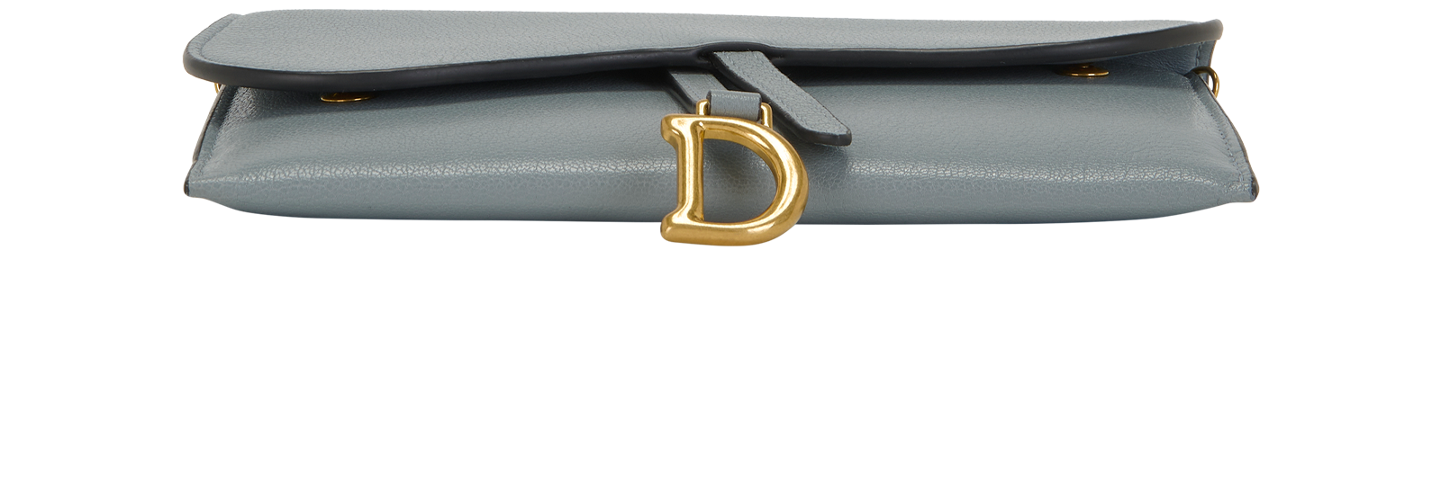 Small Saddle Pouch With Chain, &pound;695, Handbags, Blue, Leather, Top view